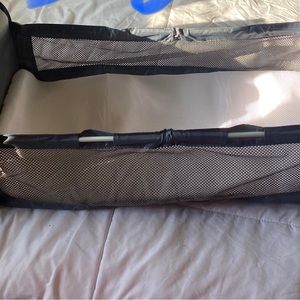 Diaper bag with fold out changing table.